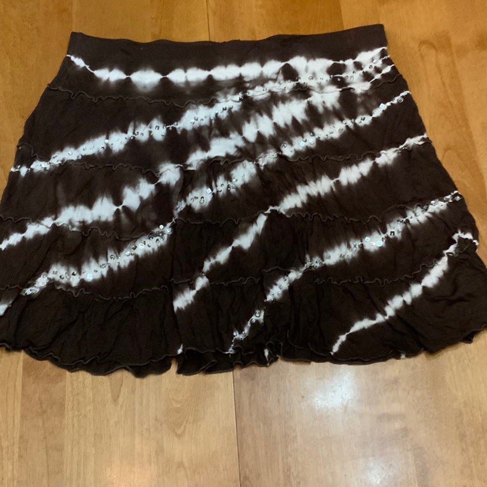 INC International Concepts Brown and White Mini Skirt